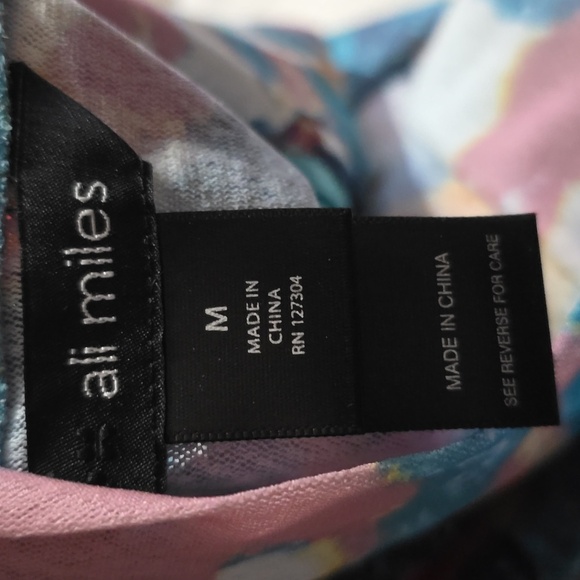 Ali Miles Colorful Abstract Patterned Cardigan Sheer Women's  Open Front Medium - Picture 6 of 7